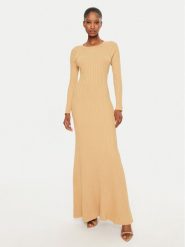 BARDOT Sukienka dzianinowa 59510DB Żółty Slim Fit. Żółte sukienki damskie BARDOT, s, bez wzorów, z dzianiny, bez kołnierzyka, bez ramiączek. Za 299.99 zł.