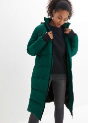 Płaszcz outdoorowy z puchem z recyklingu i termoizolacyjną technologią. Czarne płaszcze damskie bonprix, s, bez wzorów, z puchu. Za 569.99 zł.