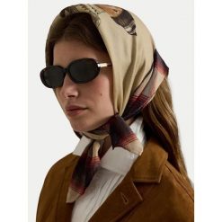 Apaszka Polo Ralph Lauren. Brązowe apaszki damskie Polo Ralph Lauren, bez wzorów. Za 529.99 zł.