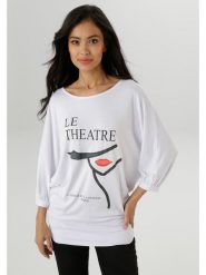 Aniston Koszulka w kolorze białym rozmiar: 40. Białe bluzki damskie Aniston, bez wzorów, bez kołnierzyka, bez ramiączek. Za 87.19 zł.