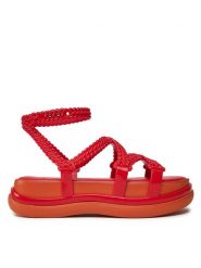 Melissa Sandały Melissa Buzios Ad 33979 Czerwony. Czerwone sandały damskie Melissa, bez wzorów, z tworzywa sztucznego, bez obcasa, na koturnie. Za 309.99 zł.