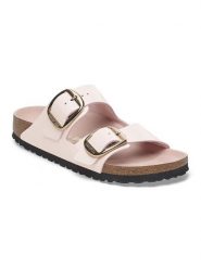Birkenstock Skórzane klapki "Arizona" w kolorze jasnoróżowym rozmiar: 38. Różowe klapki damskie Birkenstock, bez wzorów, bez obcasa. Za 554.23 zł.