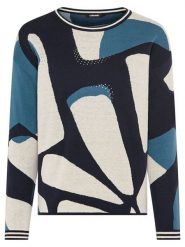 Olsen Sweter w kolorze niebiesko-granatowo-beżowym rozmiar: 44. Brązowe swetry klasyczne damskie Olsen, bez kołnierzyka. Za 117.99 zł.