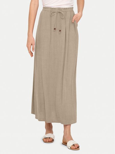 ONLY Spódnica midi Solvi 15338678 Beżowy Regular Fit. Brązowe spódniczki damskie Only, s, bez wzorów, z wiskozy, midi. Za 79.99 zł.