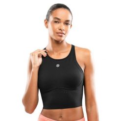 Damski top do biegania bez rękawów Fitness Siroko Namib Black. Czarne topy sportowe damskie SIROKO, l, bez wzorów, bez ramiączek. Za 169.00 zł.
