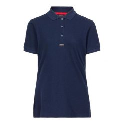 Damska koszulka polo Musto Essential Pique. Niebieskie bluzki damskie Musto, bez wzorów, bez kołnierzyka, bez ramiączek. Za 264.00 zł.