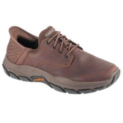 Buty sportowe Sneakersy męskie, Slip-Ins: Respected - Garrett. Brązowe buty sportowe na co dzień męskie Skechers, bez zapięcia, trekkingowe. Za 399.99 zł.