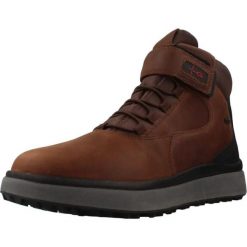 Buty GEOX U56FZC Brązowy. Brązowe buty trekkingowe męskie Geox, ze skóry, bez zapięcia, trekkingowe. Za 510.99 zł.