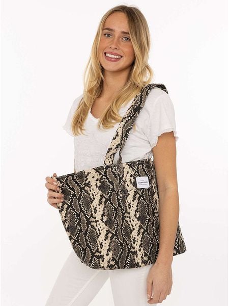 Zwillingsherz Shopper bag w kolorze kremowo-szarym - 43 x 33 cm rozmiar: onesize. Brązowe shopper bag damskie Zwillingsherz, bez wzorów, z materiału, na ramię, bez dodatków. Za 51.95 zł.