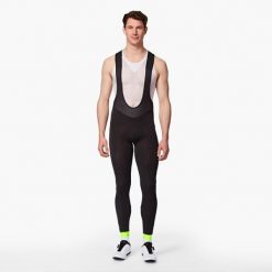 Spodnie rowerowe Btwin Discover zimowe na szelkach. Czarne szorty męskie VAN RYSEL, na zimę, bez wzorów, z elastanu, sportowe. Za 159.99 zł.