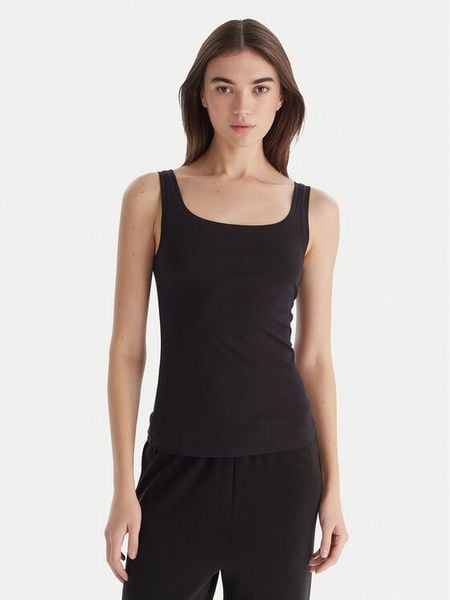 Hunkemöller Top Singlet 302809 Czarny Slim Fit. Czarne topy damskie Hunkemöller, xl, bez wzorów, z bawełny, bez ramiączek. Za 79.99 zł.