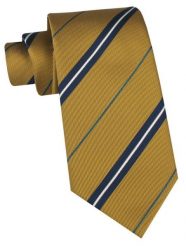 Klasyczny Krawat Klubowy - Alties - Żółty w Prążek. Żółte krawaty i muchy męskie Alties, bez wzorów, z tkaniny, eleganckie. Za 49.00 zł.