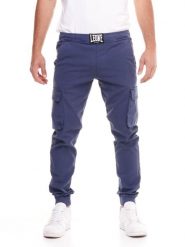Spodnie dresowe lekka z bawełna z kieszenie na co dzień. Niebieskie spodnie sportowe męskie LEONE 1947 APPAREL, z bawełny. Za 126.26 zł.