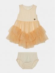 Guess Sukienka codzienna A4RK03 KC3F0 Beżowy Regular Fit. Brązowe sukienki dziewczęce Guess, z aplikacjami, z syntetyku, bez ramiączek. Za 159.99 zł.