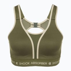 Biustonosz treningowy Shock Absorber Ultimate Run Bra Padded. Zielone biustonosze sportowe damskie Shock Absorber, bez wzorów, z elastanu. Za 189.99 zł.