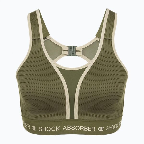 Biustonosz treningowy Shock Absorber Ultimate Run Bra Padded. Zielone biustonosze sportowe damskie Shock Absorber, bez wzorów, z elastanu. Za 189.99 zł.