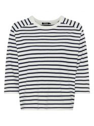 Olsen Sweter w kolorze granatowo-białym rozmiar: 42. Białe swetry klasyczne damskie Olsen, bez kołnierzyka. Za 124.95 zł.