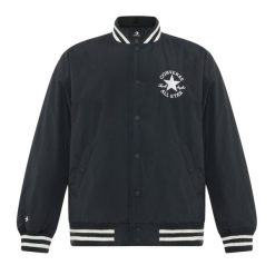 Kurtka męska Converse Varsity Graphic Bomber. Czarne kurtki męskie Converse, l, bez wzorów, bez kaptura. Za 529.99 zł.