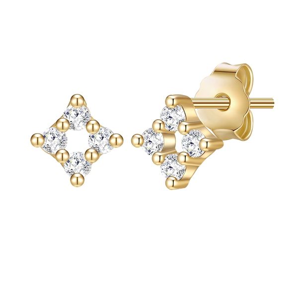 Glanzstücke München Kolczyki Kwadrat z Srebro wysokiej próby w Żółte złoto 1 ct Damski. Żółte kolczyki damskie Glanzstücke München, z cyrkonią, pozłacane, na sztyftcie. Za 169.99 zł.