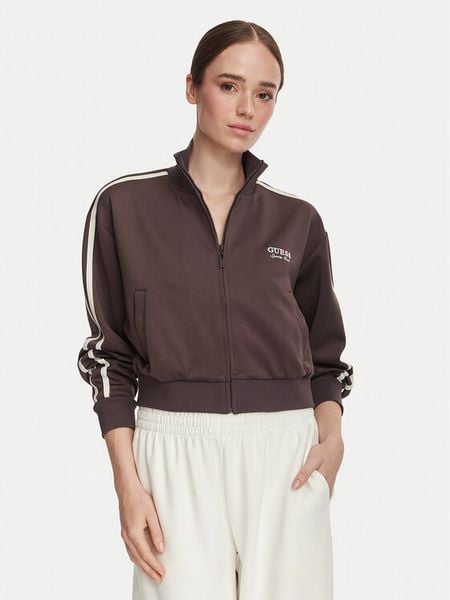 Guess Bluza V6YQ07 K4287 Brązowy Regular Fit. Brązowe bluzy bez kaptura damskie Guess, m, z syntetyku. Za 434.99 zł.