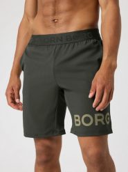 Bjorn_borg BORG 9" SHORTS z poliestru z recyklingu – ROSIN. Zielone szorty męskie Björn Borg, bez wzorów, sportowe. Za 249.50 zł.