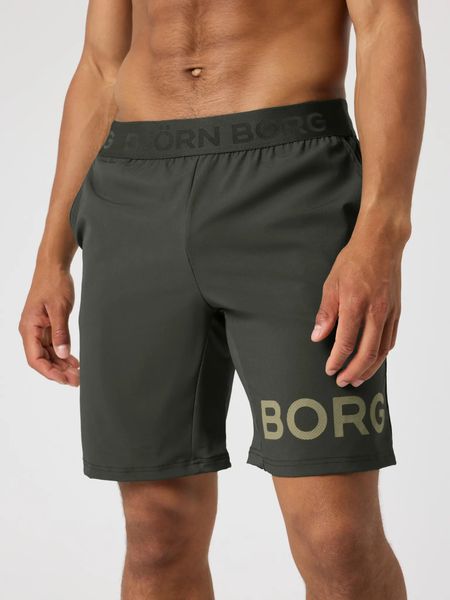 Bjorn_borg BORG 9" SHORTS z poliestru z recyklingu – ROSIN. Zielone szorty męskie Björn Borg, l, na fitness i siłownię. Za 249.50 zł.