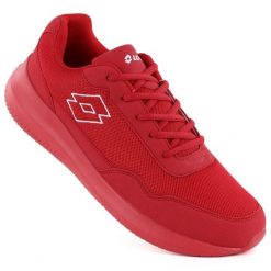 Buty sportowe sneakersy lekkie siatka czerwone Lotto CONNECT. Czerwone buty sportowe na co dzień damskie Lotto, z tkaniny, bez zapięcia. Za 159.00 zł.