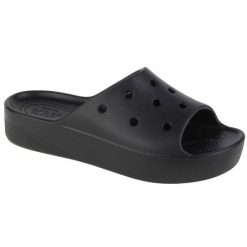 Klapki Crocs Classic Platform Slide Z Klapkami Damskie. Czarne klapki damskie Crocs, bez wzorów, z gumy, bez obcasa. Za 287.00 zł.