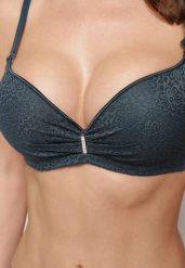 Ciemnozielony Biustonosz Full Cup Ozdobiony Koronką i Małą Zawieszką z Cyrkonii Nedolse. Zielone biustonosze Renee, z aplikacjami, z jeansu. Za 39.99 zł.