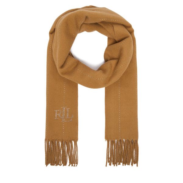 Szalik LAUREN RALPH LAUREN. Brązowe szaliki i kominy damskie Lauren Ralph Lauren, bez wzorów. Za 519.99 zł.