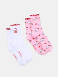 Długie skarpety 2 pack Hello Kitty - wielobarwny. Skarpetki damskie Sinsay, bez wzorów. Za 12.99 zł.