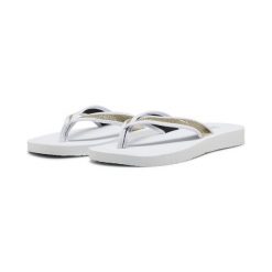Damskie klapki Sandy Flip PUMA White Gold. Białe klapki damskie Puma, bez wzorów, bez obcasa. Za 77.99 zł.