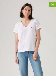 Levi's Koszulki (2 szt.) w kolorze białym rozmiar: XL. Białe t-shirty damskie Levi's, s, bez wzorów, z bawełny, bez kołnierzyka. Za 107.37 zł.