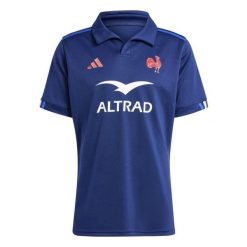Koszulka France Rugby Home. Niebieskie t-shirty damskie Adidas, s, bez wzorów, z materiału, bez kołnierzyka. Za 376.50 zł.