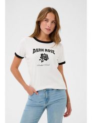 Kaffe Koszulka w kolorze białym rozmiar: S. Białe bluzki damskie Kaffe, s, bez wzorów, bez kołnierzyka, bez ramiączek. Za 104.99 zł.