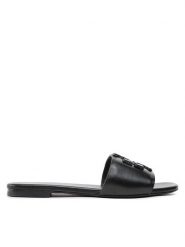 Tory Burch Klapki Double Stack Logo Slide 149466 Czarny. Czarne klapki damskie Tory Burch, bez wzorów, ze skóry, bez obcasa. Za 1,789.00 zł.
