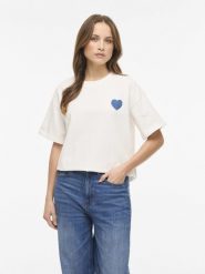 Vila Koszulka - Monie Kobiety Bawełna biały, S. Białe t-shirty damskie Vila, s, bez wzorów, z bawełny, bez kołnierzyka. Za 89.95 zł.