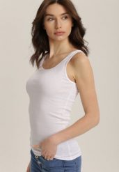 Biały Top Bawełniany Ianmaer. Białe topy damskie Renee, xl, bez wzorów, z bawełny, bez kołnierzyka. Za 9.99 zł.