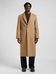 MĘSKI PŁASZCZ LEE LONG WOOL CAR COAT CAMEL 112371316. Brązowe płaszcze męskie Lee, m, bez wzorów. Za 299.99 zł.