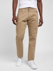 Lee Spodnie w kolorze beżowym rozmiar: W46/L34. Brązowe spodnie materiałowe męskie Lee, z aplikacjami, z materiału. Za 143.56 zł.