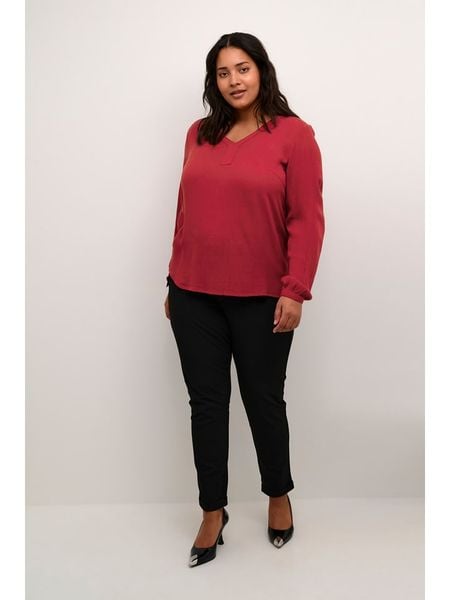 KAFFE curve Bluzka w kolorze bordowym rozmiar: 56. Czerwone bluzki damskie KAFFE curve, bez wzorów, z wiskozy, bez kołnierzyka, bez ramiączek. Za 43.99 zł.