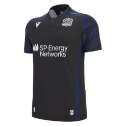 Koszulka domowa Glasgow Warriors 2025/26. Czarne bluzki sportowe damskie Macron, l, bez kołnierzyka, bez ramiączek. Za 375.00 zł.