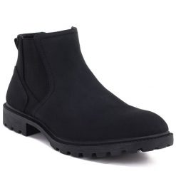 Sztyblety męskie wysokie nieocieplane botki czarne Vanhorn WN32307. Czarne buty zimowe męskie Vanhorn, ze skóry ekologicznej, bez zapięcia. Za 259.99 zł.