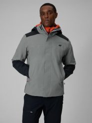 4F Kurtka trekkingowa membrana 10000 męska - szara XXL. Szare kurtki męskie 4f, l, bez wzorów, z materiału, bez kaptura. Za 399.99 zł.