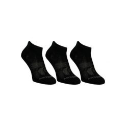 Skarpety sportowe RS160 3 pary. Czarne skarpetki damskie ARTENGO, bez wzorów, z bawełny. Za 14.99 zł.