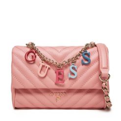 Torebka Guess. Czerwone listonoszki damskie Guess, z aplikacjami, wizytowe, bez kołnierzyka, bez ramiączek. Za 219.99 zł.