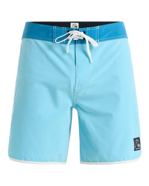 Spodenki boardshort dla Mężczyzn ORIGINAL SCALLOP 18" Niebieski. Niebieskie kąpielówki męskie Quiksilver, l, bez wzorów, z elastanu, do pływania. Za 319.99 zł.