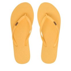 Japonki Roxy. Żółte kalosze damskie Roxy, bez wzorów, bez obcasa. Za 69.99 zł.