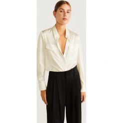 Mango - Koszula Amazona. Białe koszule damskie Mango, l, bez wzorów, z poliesteru, eleganckie, bez kołnierzyka, bez ramiączek. Za 199.90 zł.