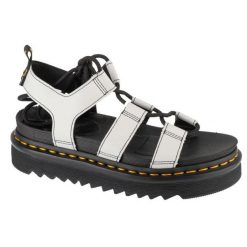 Sandały Dr. Martens Nartilla Sandals W DM31617020. Białe sandały damskie bez wzorów, z materiału, bez obcasa, na platformie. Za 674.86 zł.